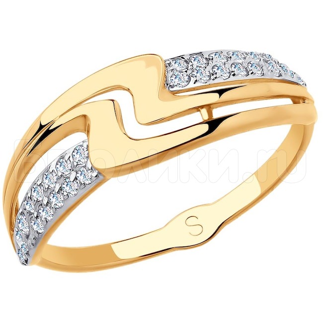 Кольцо из золота с фианитами 018137