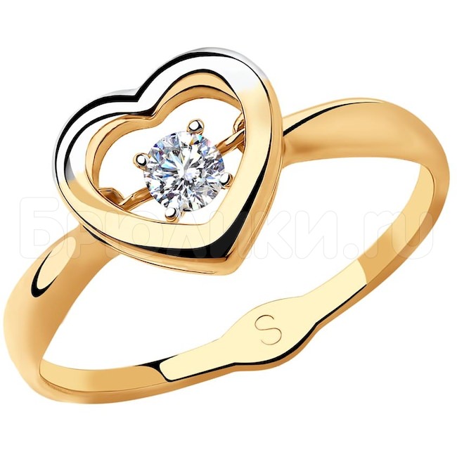 Кольцо из золота с фианитом 018143