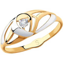 Кольцо из золота с фианитом 018144