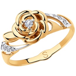 Кольцо из золота с фианитами 018164