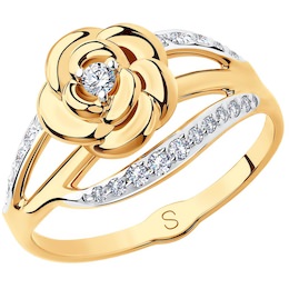 Кольцо из золота с фианитами 018165
