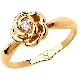 Кольцо из золота с фианитом 018220