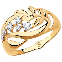 Кольцо из золота с фианитами 018238
