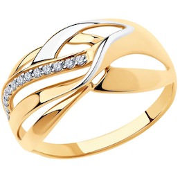 Кольцо из золота с фианитами 018313