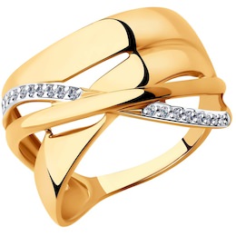 Кольцо из золота с фианитами 018352