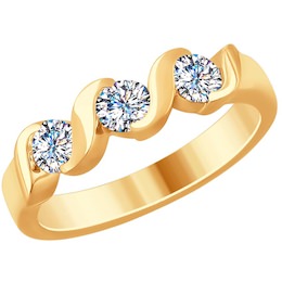Кольцо из золота с бриллиантами 1011767