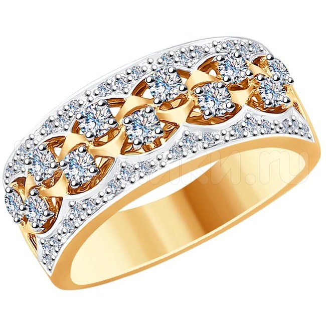 Кольцо из золота с бриллиантами 1011775