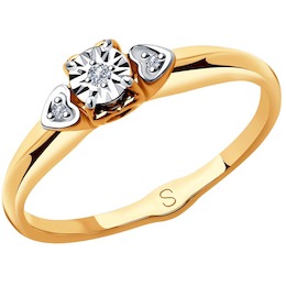 Кольцо из комбинированного золота с бриллиантами 1011833
