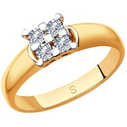 Кольцо из золота с бриллиантами 1011846