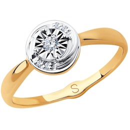 Кольцо из комбинированного золота с бриллиантами 1011862