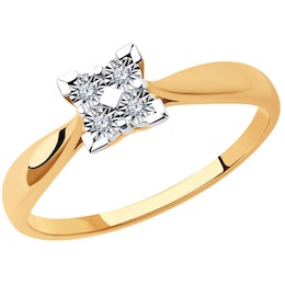 Кольцо из комбинированного золота с бриллиантами 1011890