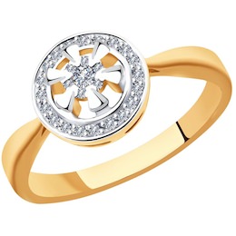 Кольцо из комбинированного золота с бриллиантами 1011891