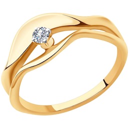 Кольцо из золота с бриллиантом 1011903