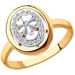 Кольцо из комбинированного золота с бриллиантами 1011910