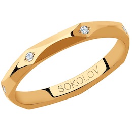 Обручальное кольцо из золота с фианитами 111001-01