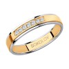 Обручальное кольцо из комбинированного золота с фианитами 114108-02