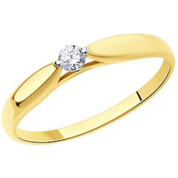 Кольцо из желтого золота со Swarovski Zirconia 81010234-2