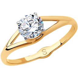 Кольцо из золота со Swarovski Zirconia 81010432