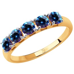 Кольцо из золота с синими Swarovski Zirconia 81010445