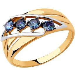 Кольцо из золота с синими Swarovski Zirconia 81010447