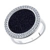 Кольцо из серебра с авантюриновое стекло и фианитами 94013022