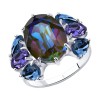 Кольцо из серебра с голубыми кристаллами Swarovski 94013055