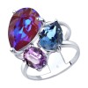 Кольцо из серебра с голубым кристаллами Swarovski 94013072
