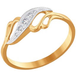 Кольцо из золота с фианитами 010556