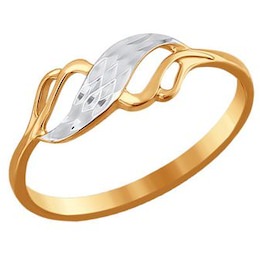 Кольцо из золота с алмазной гранью 010873