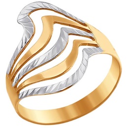 Кольцо из золота с алмазной гранью 011334