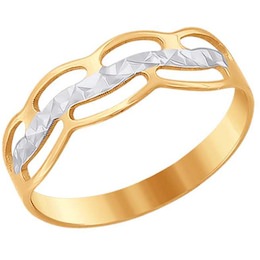 Кольцо из золота с алмазной гранью 011395