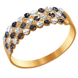 Кольцо из золота с алмазной гранью 011701