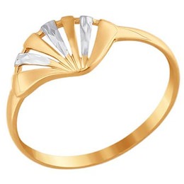 Кольцо из золота с алмазной гранью 012566