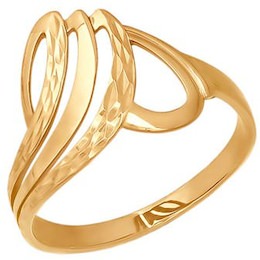 Кольцо из золота с алмазной гранью 012746