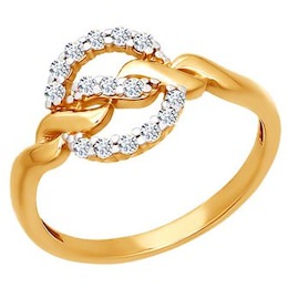 Кольцо из золота с фианитами 014625