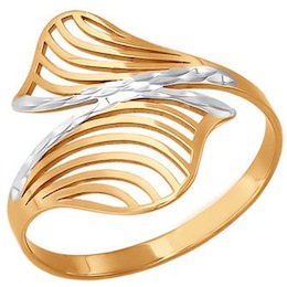 Кольцо из золота с алмазной гранью 015331