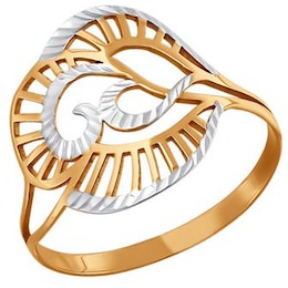 Кольцо из золота с алмазной гранью 015394