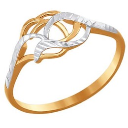 Кольцо из золота с алмазной гранью 015546