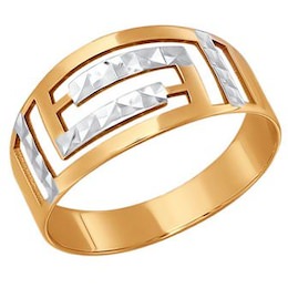 Кольцо из золота с алмазной гранью 015578