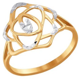 Кольцо из золота с алмазной гранью 015650