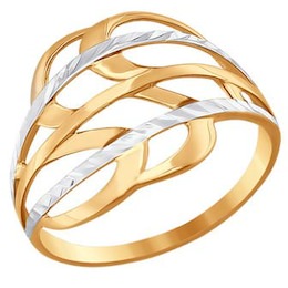 Кольцо из золота с алмазной гранью 016574