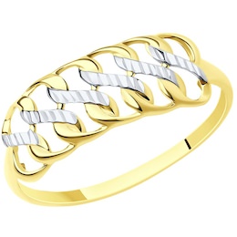 Кольцо из желтого золота с алмазной гранью 017309-2