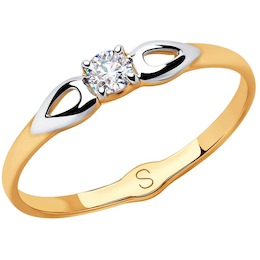 Кольцо из золота с фианитом 018041