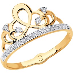 Кольцо из золота с фианитами 018099
