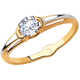 Кольцо из золота с фианитом 018146