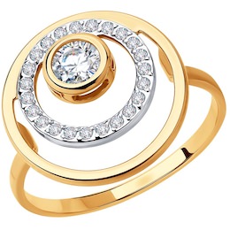 Кольцо из золота с фианитами 018147