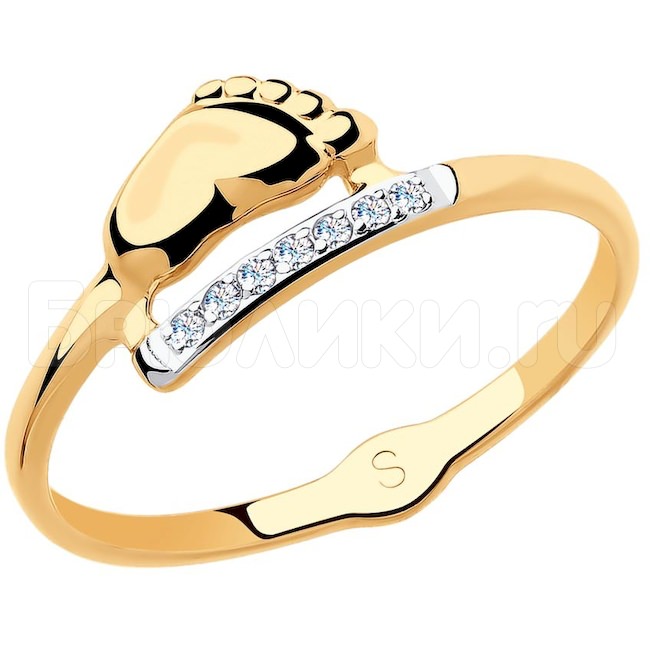 Кольцо из золота с фианитами 018148
