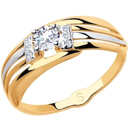 Кольцо из золота с фианитами 018152
