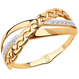 Кольцо из золота с фианитами 018217