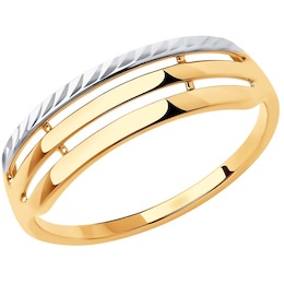 Кольцо из золота с алмазной гранью 018343